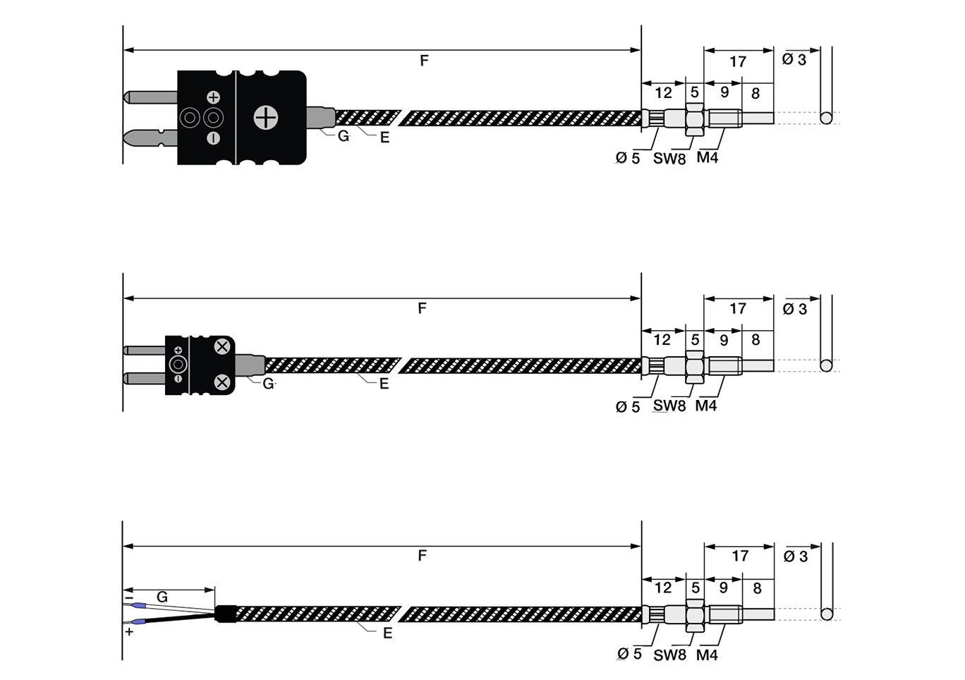 Temperatue sensor Type J M6